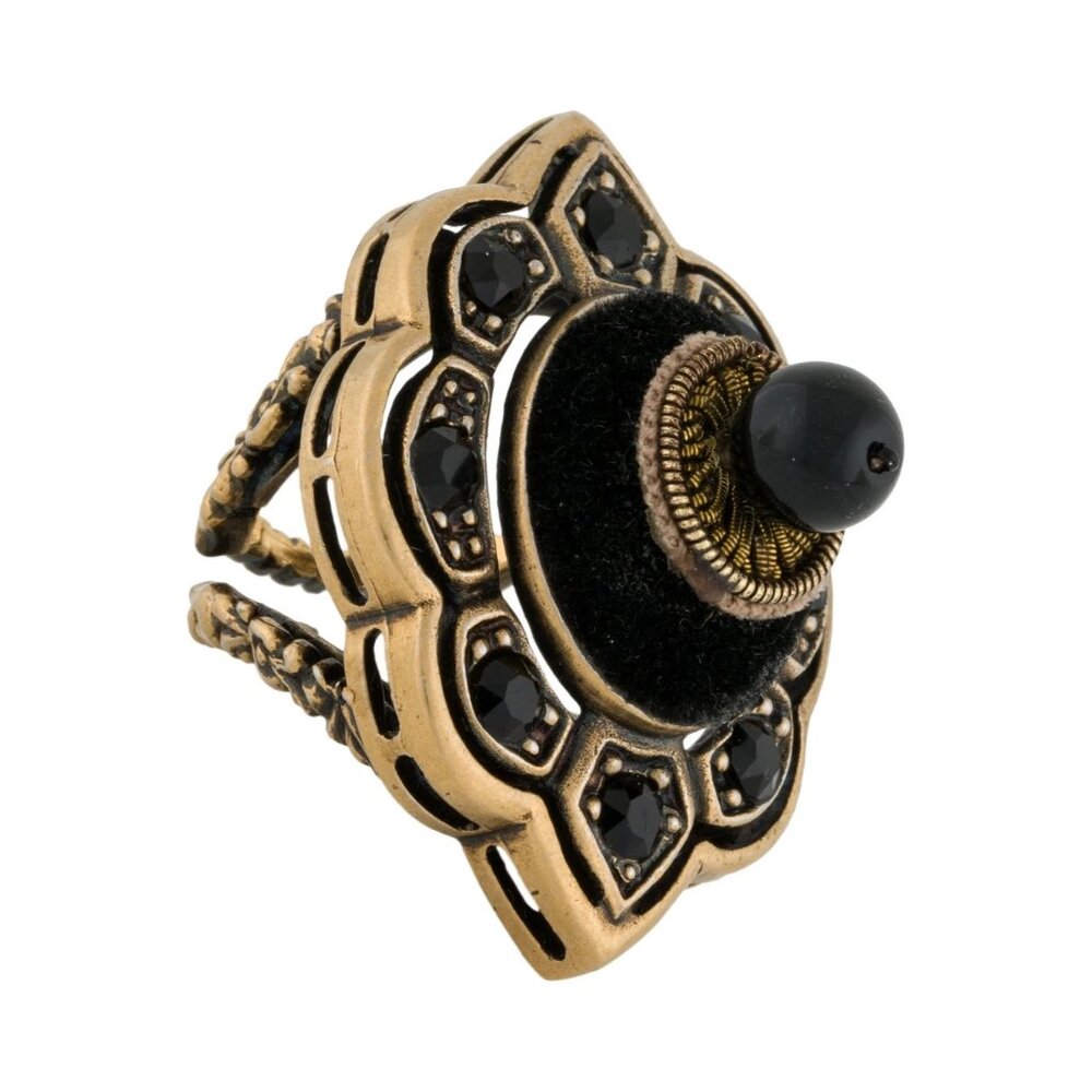 Gucci Velvet & Crystal Pin Cushion Cocktail Ring Size: 6 - Picture 1 of 11